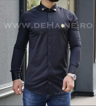 Camasa barbati eleganta neagra slim fit B3326 O4-2.1